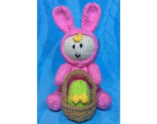 KNITTING PATTERN - Easter Egg Hunt Girl chocolate orange cover or 20 cms toy
