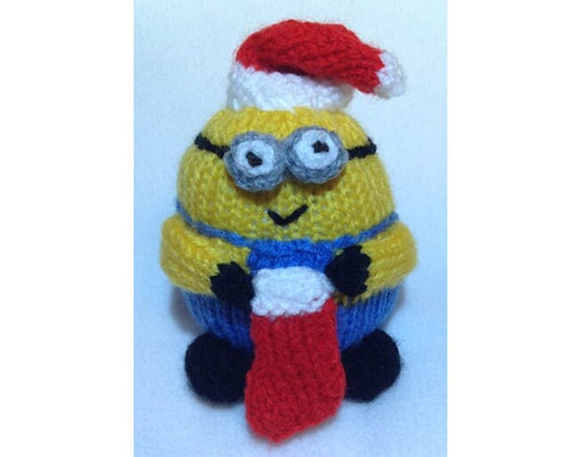 KNITTING PATTERN - Minion inspired Christmas Bauble 13cms tree decoration