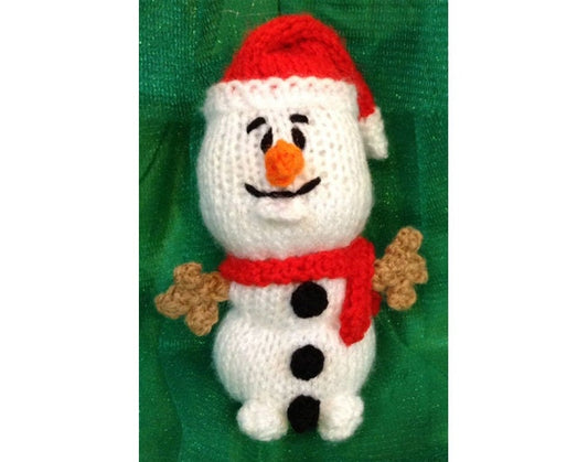 KNITTING PATTERN - Snow Queen's Snowman Christmas Bauble 13cms tree decoration