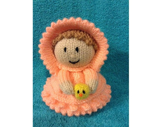 KNITTING PATTERN - Easter parade girl with chocolate orange cover or 15 cms toy