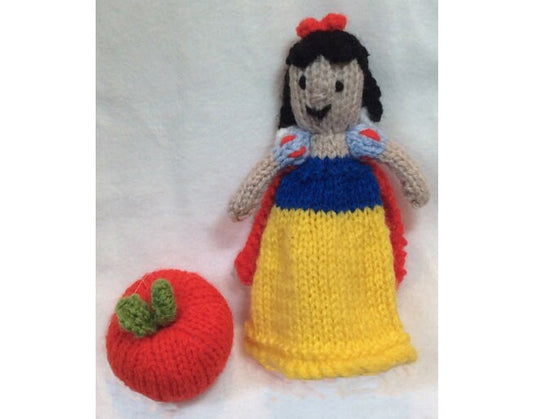 KNITTING PATTERN - Snow White and Apple Christmas tree decoration / 12 cms toy