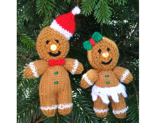 KNITTING PATTERN - Christmas Gingerbread Man Tea Light Holder Hanging Decoration