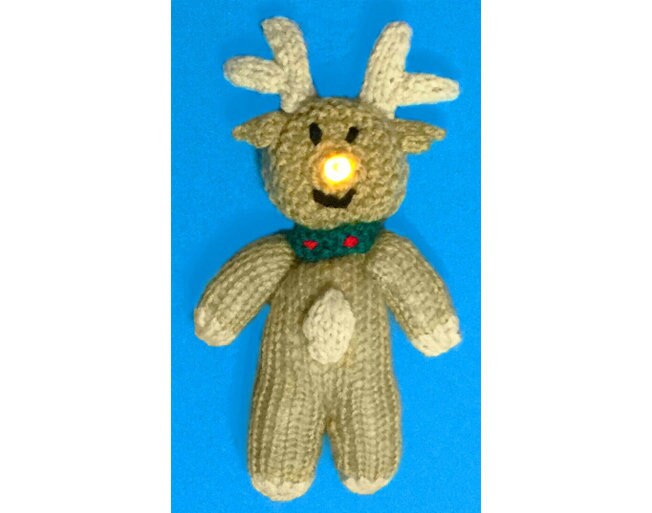 KNITTING PATTERN - Christmas Rudolph Reindeer Tea Light Holder Hanging Decoration