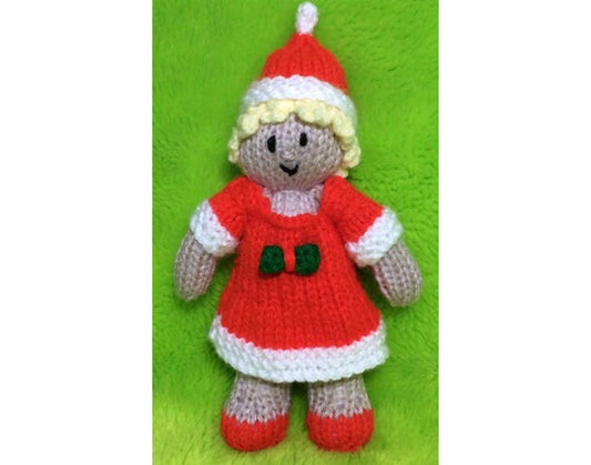 KNITTING PATTERN - Holly the Christmas Doll with Removable Clothes 15 cms toy