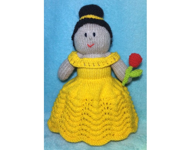 KNITTING PATTERN - Beauty and the Beast Belle inspired 32 cms soft toy doll