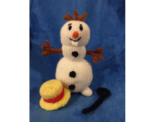 KNITTING PATTERN - Olaf Frozen Snowman white 23 cms soft toy doll