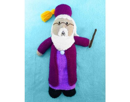 KNITTING PATTERN - Dumbledore 32 cms soft toy doll