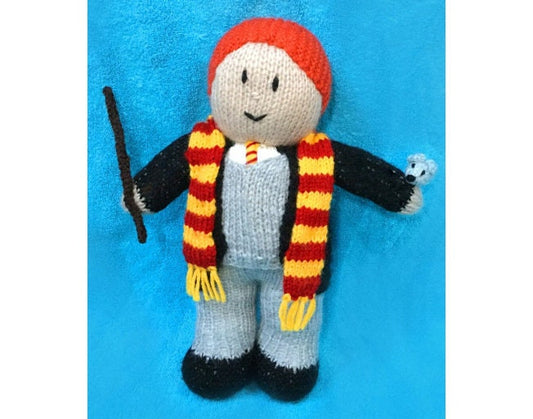 KNITTING PATTERN - Ron Weasley inspired 28 cms soft toy doll