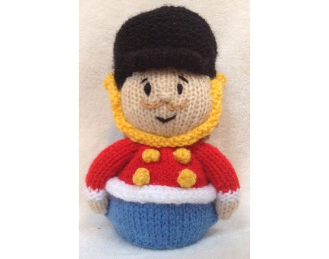 KNITTING PATTERN - Christmas Nutcracker Soldier orange cover or 17 cms toy