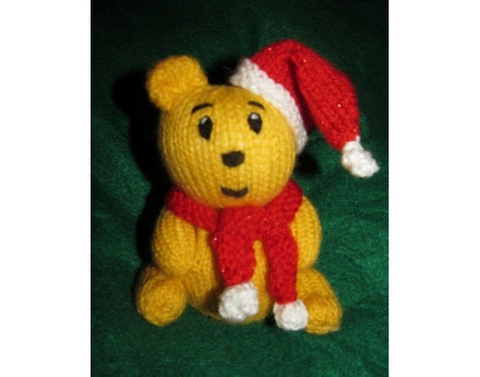 KNITTING PATTERN - Christmas Teddy Chocolate orange cover / 15 cms toy