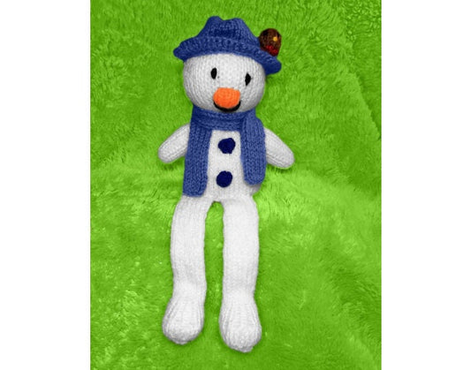 KNITTING PATTERN - Snowman Shelf Sitter Choc orange cover / 28 cms Christmas toy