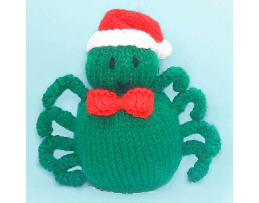 KNITTING PATTERN - Christmas Spider chocolate orange cover / 14 cms toy