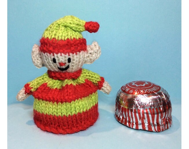 KNITTING PATTERN - Christmas Elf chocolate cover fit Tea Cake Marshmallow