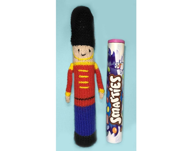 KNITTING PATTERN - Christmas Nutcracker Soldier Smarties Sweet Holder 22 cms