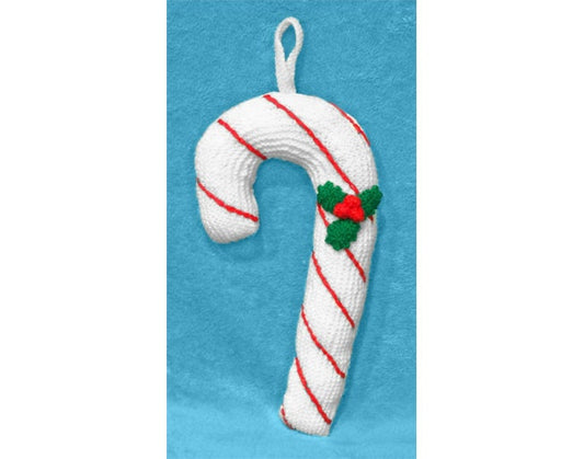 KNITTING PATTERN - Christmas Candy Cane 33 cms tree hanging decoration / toy