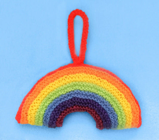 KNITTING PATTERN - Rainbow of Hope Hanging Decoration - 18cms long x 10cms tall