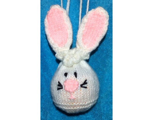 KNITTING PATTERN - Easter Bunny Drawstring Rabbit Bag 10cms fits Choc orange