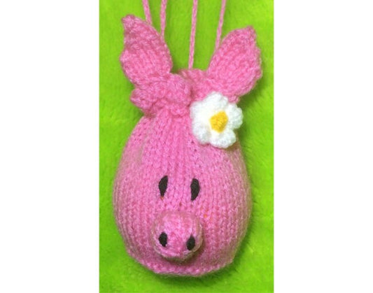 KNITTING PATTERN - Pig Drawstring Charity Gift Bag 10 cms fits Chocolate orange