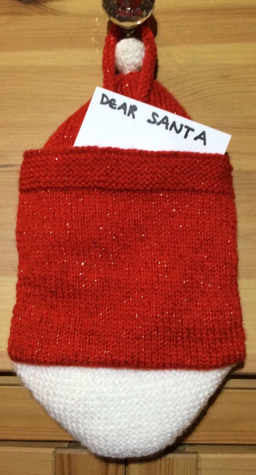 KNITTING PATTERN - Letter To Santa Novelty Decoration Father Christmas Gift Bag