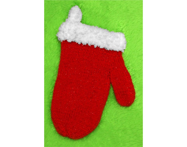 KNITTING PATTERN - Christmas Mitten 26cms Sweet Bag Decoration or gift