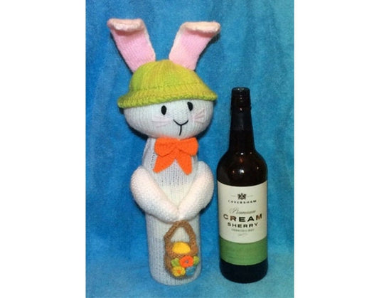 KNITTING PATTERN - Easter Bunny Wine Bottle Cover