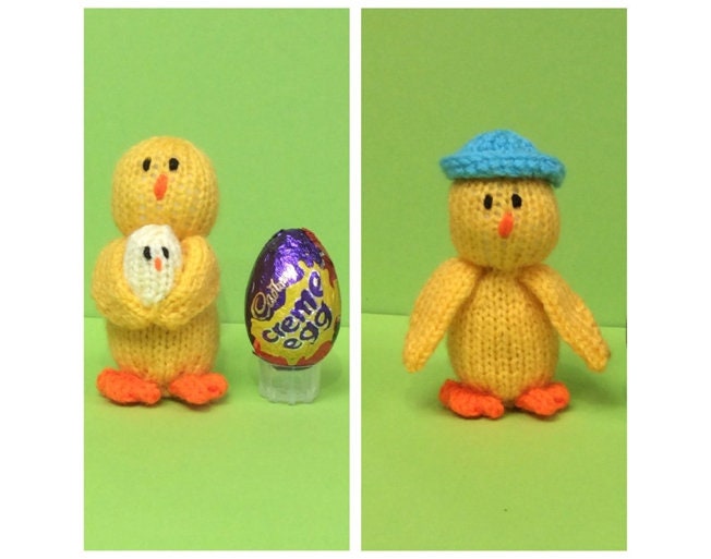 KNITTING PATTERN - Easter Chick chocolate cover fits Creme Egg