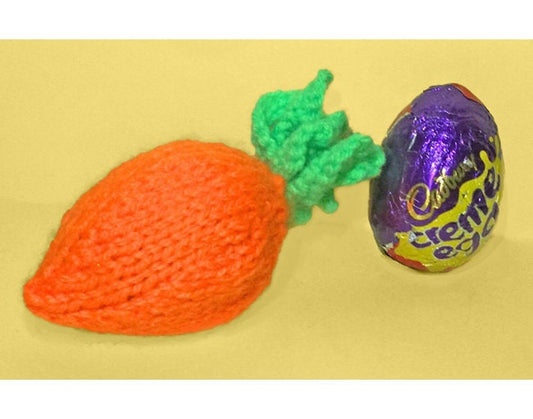 KNITTING PATTERN - Easter Carrot chocolate cover fits Creme Egg