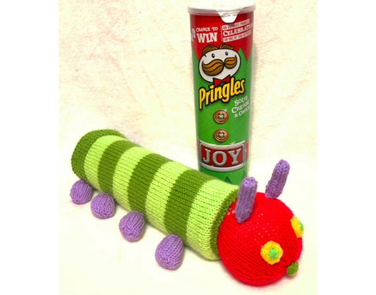 KNITTING PATTERN - Caterpillar Pringles Crisps Holder 26cms