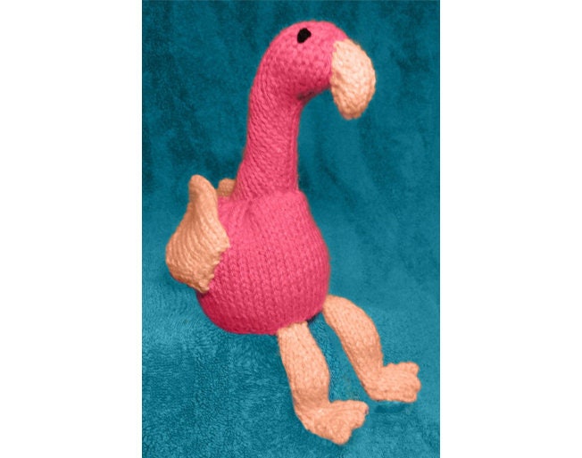 KNITTING PATTERN - Flamingo chocolate orange cover / 18cms Zoo Animal Bird Toy