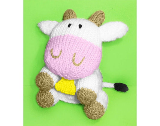 KNITTING PATTERN - Gertrude the Cow Choc Orange cover / 15 cms Farm Animal toy