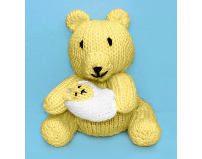 KNITTING PATTERN - Mummy and Baby Bear Chocolate orange cover / 15cms Shower toy