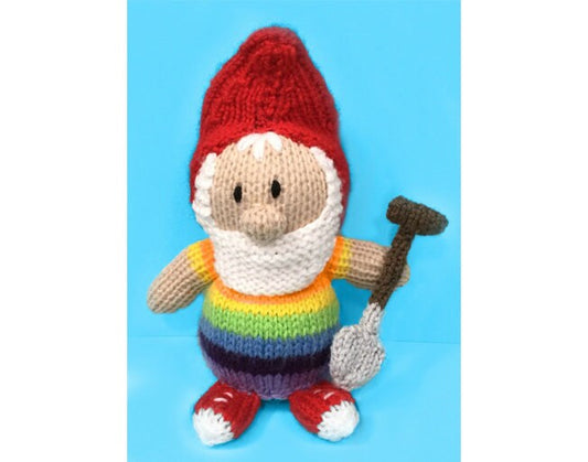 KNITTING PATTERN - Rainbow Garden Gnome Chocolate orange cover / 15 cms toy