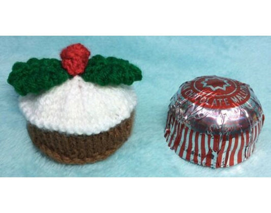 KNITTING PATTERN - Christmas Pudding chocolate cover fits Tea Cake Marshmallow