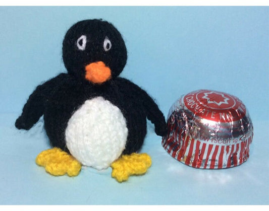 KNITTING PATTERN - Christmas Penguin chocolate cover fit Tea Cake Marshmallow