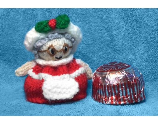 KNITTING PATTERN - Mother Christmas chocolate cover fits Tea Cake Marshmallow