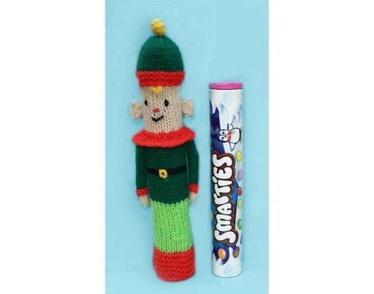 KNITTING PATTERN - Christmas Elf Smarties Sweet Holder 22 cms