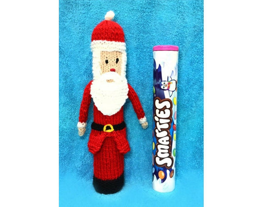 KNITTING PATTERN - Father Christmas Santa Smarties Sweet Holder 22 cms