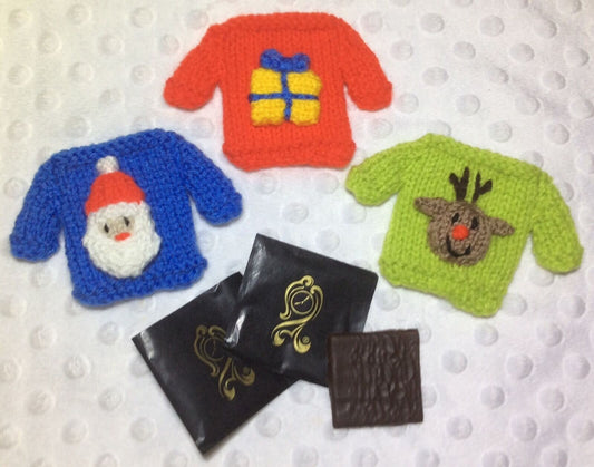 KNITTING PATTERN - Christmas Jumper Mint Covers fits After Eight-Santa, Reindeer