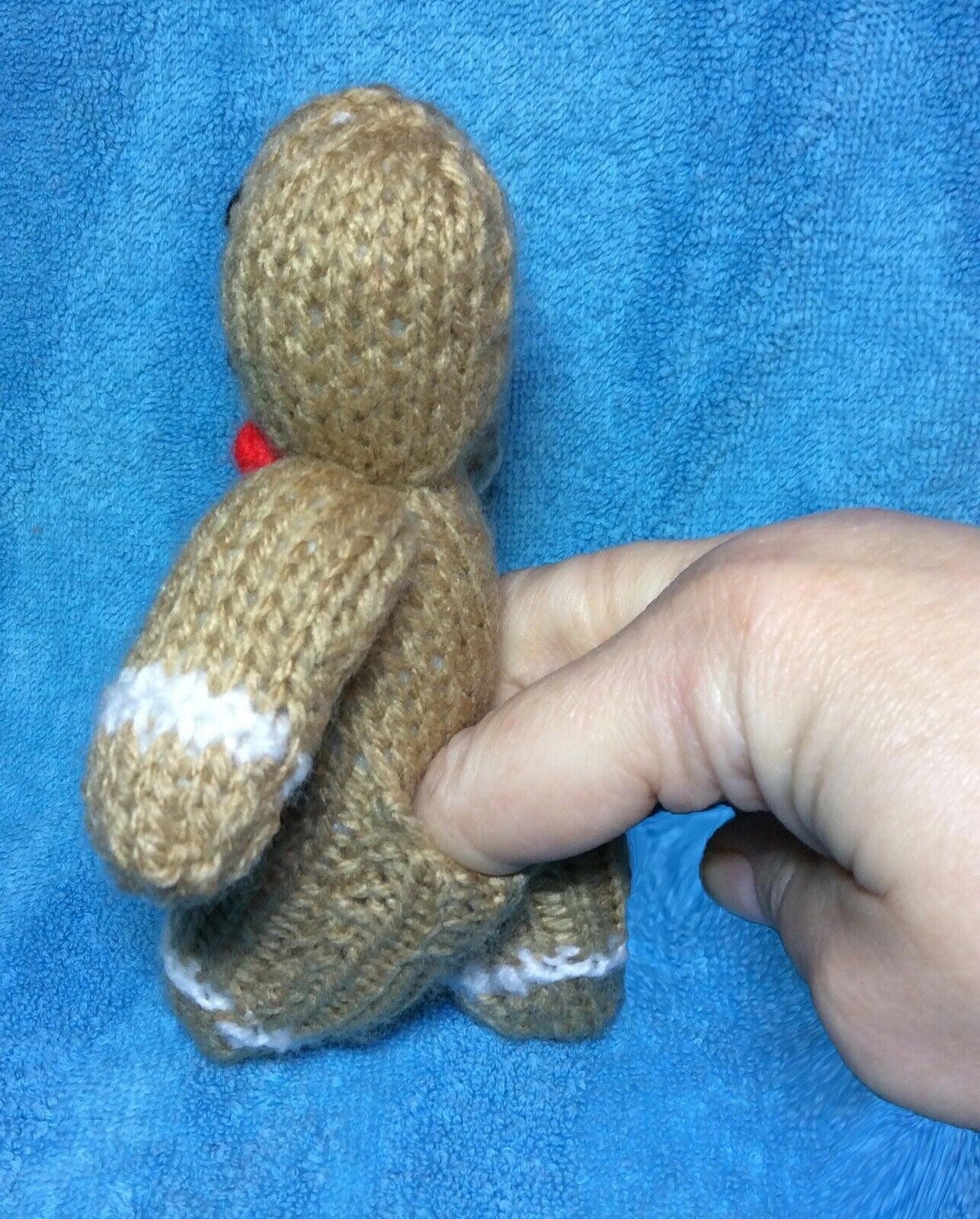 KNITTING PATTERN - Christmas Gingerbread Man Finger Puppet 14 cms toy