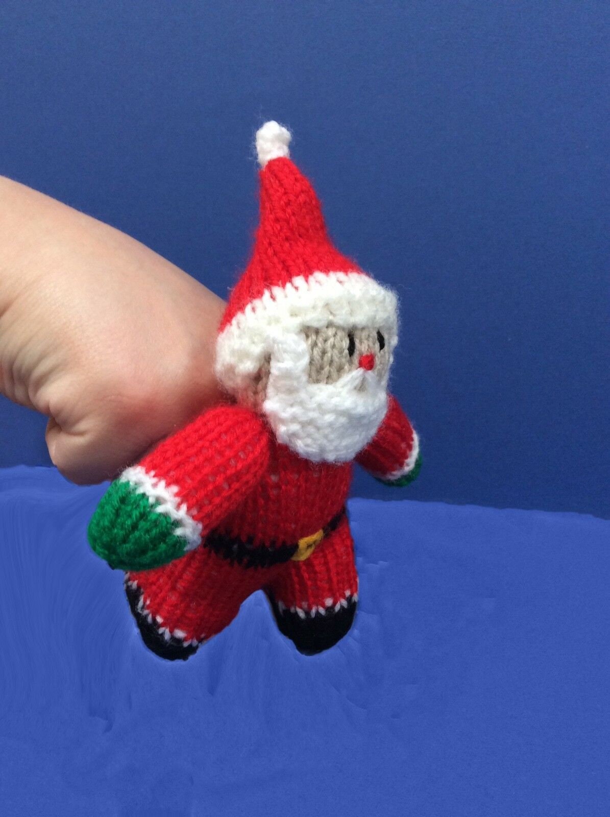 KNITTING PATTERN - Father Christmas Finger Puppet 14 cms Santa toy