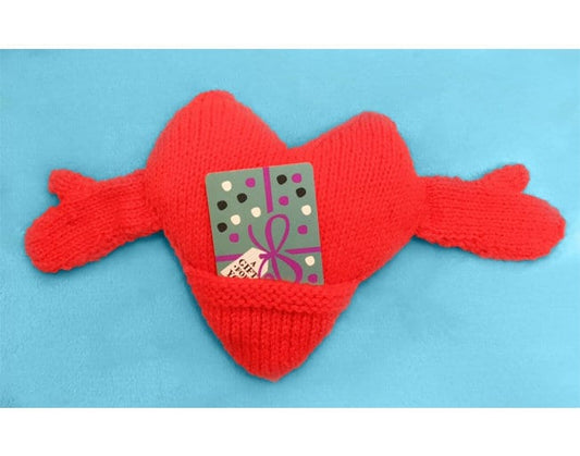 KNITTING PATTERN - Send a Hug Plush Heart - Holds Gift Card, chocolates