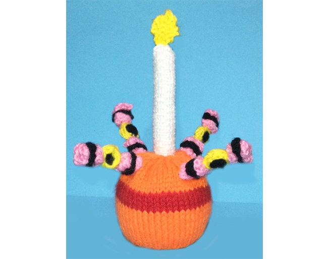 KNITTING PATTERN - Christingle chocolate orange cover / 16 cms Christmas toy