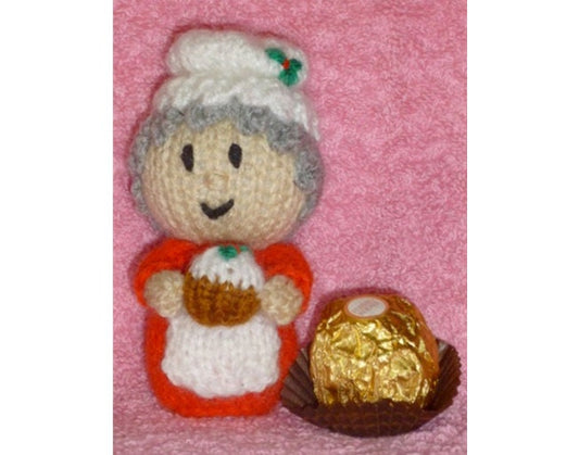 KNITTING PATTERN - Mrs Claus Mother Christmas chocolate cover Christmas fererro