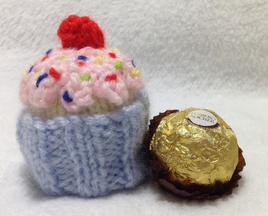 KNITTING PATTERN - Cupcake chocolate cover / ornament fits Ferrero Rocher