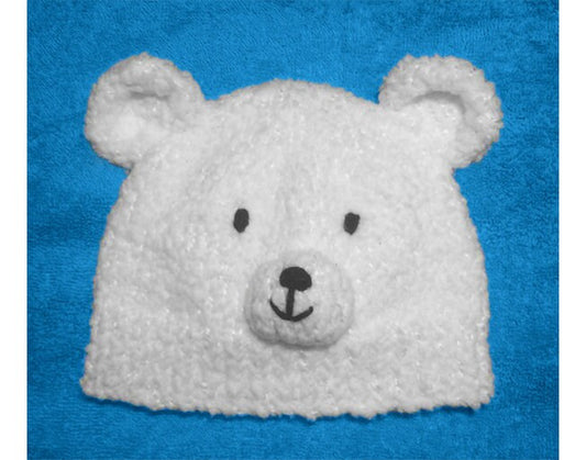 KNITTING PATTERN - Christmas Polar Bear Baby Hat - Newborm to 6 months