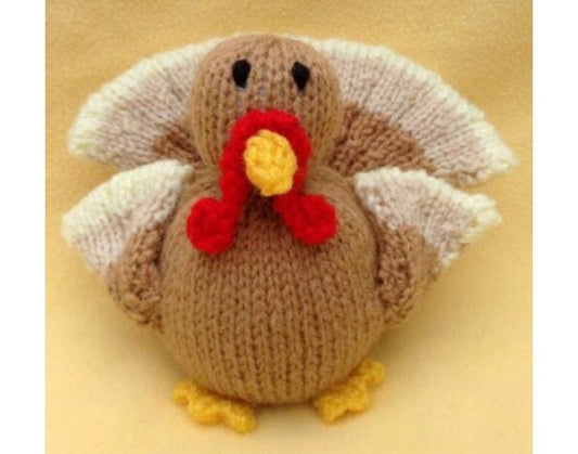 KNITTING PATTERN - Christmas Turkey Chocolate orange cover / 12cm Christmas toy