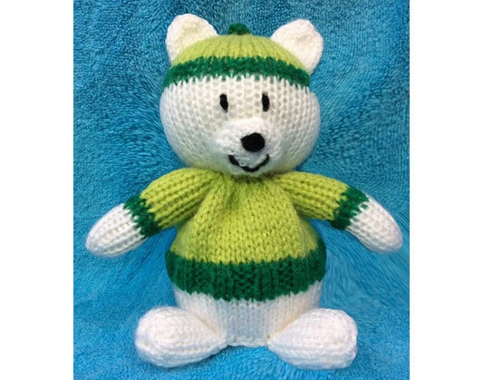 KNITTING PATTERN - Flurry the Polar Bear Choc orange cover / 14cms Christmas toy