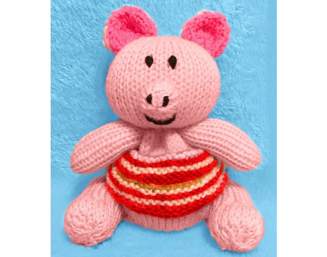 KNITTING PATTERN - Christmas Pig in Blanket chocolate orange cover / 16 cms toy