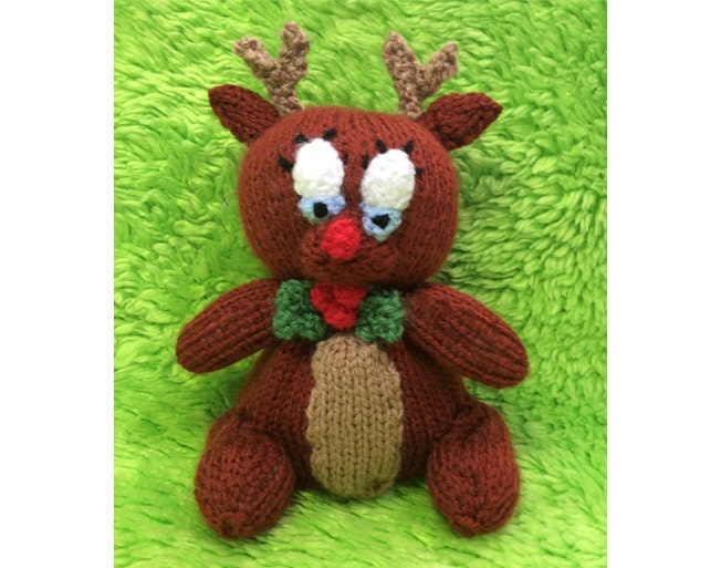 KNITTING PATTERN - Clarice the Reindeer Choc Orange cover / 15 cms Christmas toy