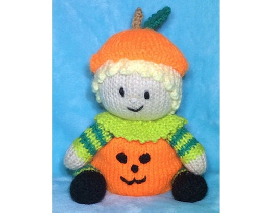 KNITTING PATTERN - Pumpkin Girl Chocolate orange cover / 15 cms Halloween toy